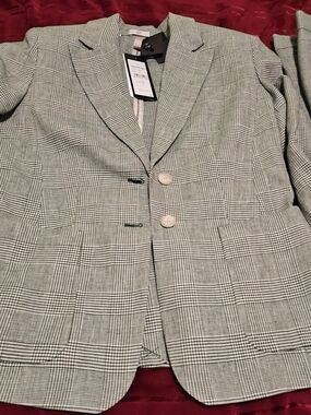 RIANI Women's Glen Plaid Pantsuits - Light Green/Gray